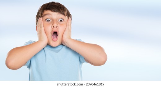 Child kid amazed surprised astonished surprise happiness joy little boy copyspace copy space latin