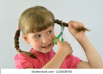 Little Girl Haircut Images Stock Photos Vectors