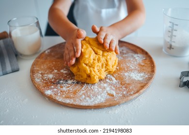 Child Kneading Dough, Culinary Master Class.