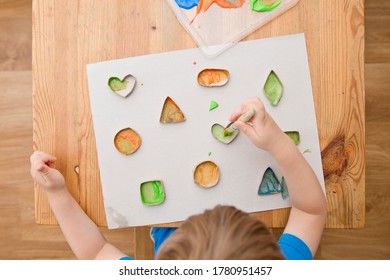 Child Learn Geometric Shapes. Fine Motor Skills. Preschool Or Special Needs Tasks. Early Education Of Children. Montessori Methodology.