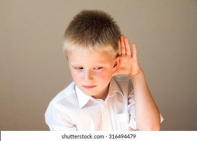 Child Listening Overhearing Something Hand Ear Stock Photo 316494479 ...