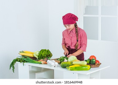 Child Making Dinner From Vegetables, Vitamin.