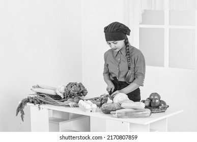 Child Making Dinner From Vegetables, Vitamin