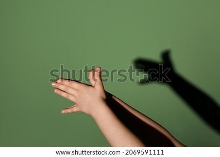 Similar – Image, Stock Photo Shadow play | palm tree and curtain on window