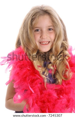 child model with boa upclose