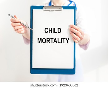 Child Mortality Inscription, Infant Death Rate Concept.