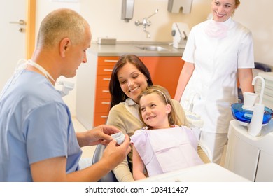 Child With Mother Visit At Dentist Stomatology Clinic Teeth Checkup