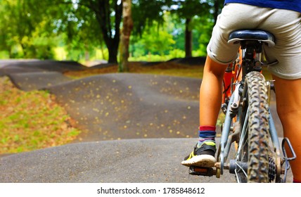 Child On A Bicycle- Pump Track Outdoor