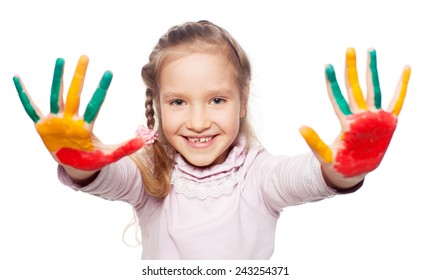 Child with painted palms