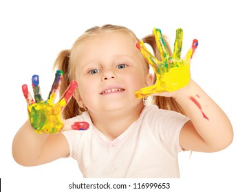 Child Painting Isolated On White Background Stock Photo 116999653 ...