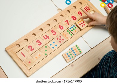 Eshowy Colourful Teaching Tool Math Number Wood Board Preschool Toy Kid 