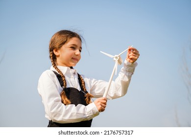 Child Playing Looks Interested Wind Turbine Stock Photo 2176757317 ...