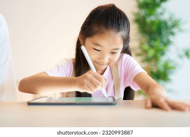 child playing with tablet pc                                - Powered by Shutterstock