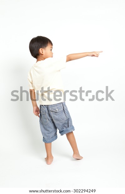 Child Pointing Side Back View Isolated Stock Photo 302294249 | Shutterstock