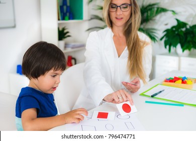Child Psychology, Toddler Doing Logic Tests With Cards