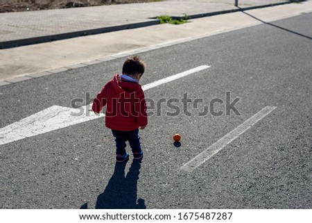 Similar – teenager practicing with skateboard at sunrise city