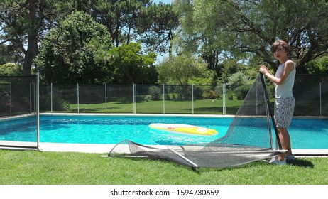 Child Removing Swimming Pool With Safety Fence