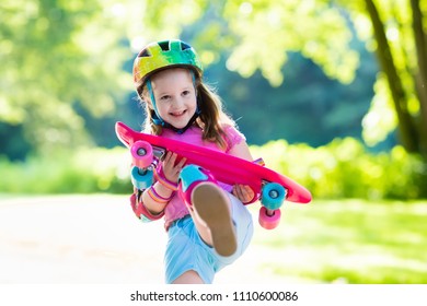 Child Riding Skateboard Summer Park Little Stock Photo 648240349 