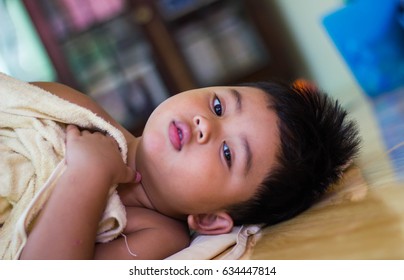 The child is sad and crying