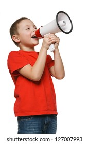 Child Screaming Into A Megaphone