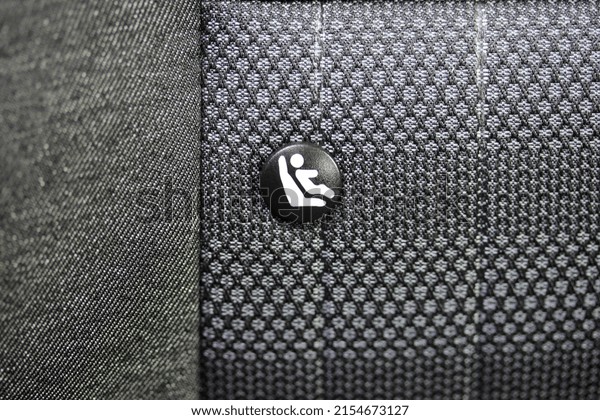 Child seat logo on a new car\
seat