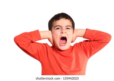 Child Shouting Isolated On White Stock Photo 135942023 | Shutterstock