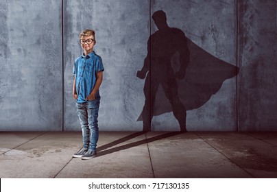 Child With Superhero Shadow