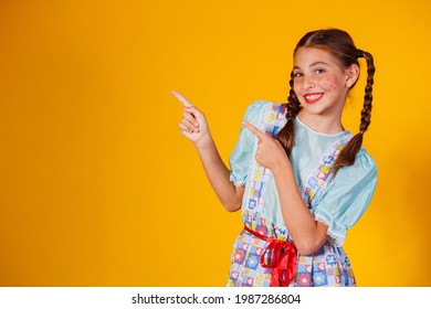 Child In Typical Clothes Of Famous Brazilian Party Called 