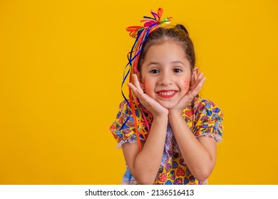 Child In Typical Clothes Of Famous Brazilian Party Called 