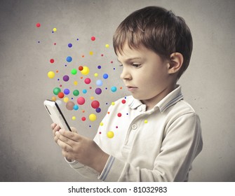 Child Using A Mobile Phone