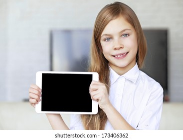 Child Wearing Formal Wear Holding Ipad