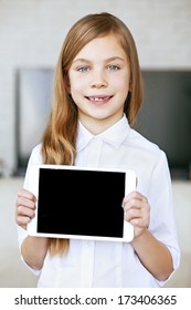 Child Wearing Formal Wear Holding Ipad