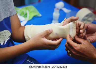 Child Wrist Splint After An Accident