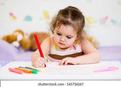 Child Writing With Felt-tip Pen