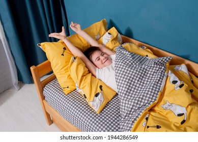 The child yawns while lying in bed, The boy stretches while waking up, Sleepy baby, The boy falls asleep, Morning Awakening. - Powered by Shutterstock