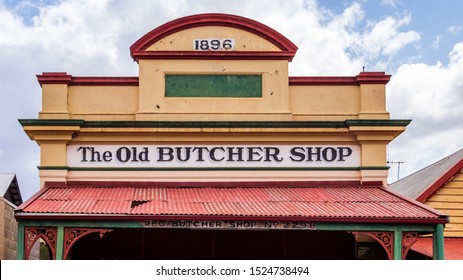 Childers, QLD / Australia - September 25 2019: The Old Butcher Shop Facade 