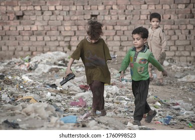 Children Of Afghan Refugees Playing At A Slum Area In Lahore On June 19, 2020, Ahead Of The World Refugees Day.