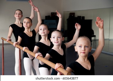 Children In Ballet Dance Class.