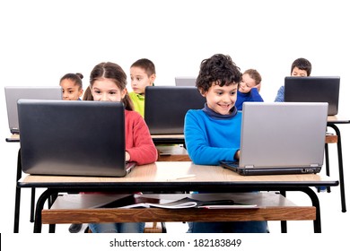 Children In The Classroom With Laptop Computers