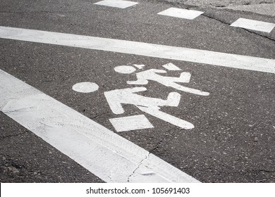 Children Crossing Street Sign