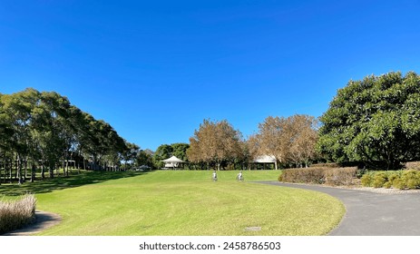 Children cycling an enjoying a summer day out in the park in Sydney, Australia. - Powered by Shutterstock