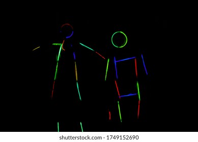 Children Dance In Costumes Made Of Glow Sticks