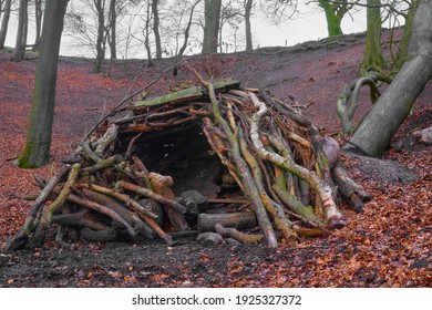 Children Den In The Woods Here In England     