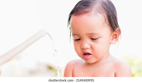 Children Do Activities To Cool Off, Play In The Water.