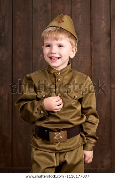 Children Dressed Soldier Retro Military Uniforms Stock Photo 1118177897 ...