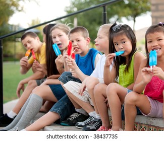 Children Eating Popsicles