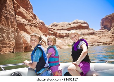 Children Enjoy a Day boating at Lake Powell