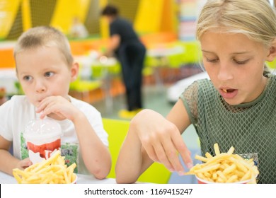 Children In A Fast Food Restaurant