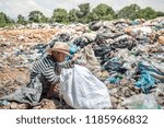 Children find junk for sale and recycle them in landfills, the lives and lifestyles of the poor, Poverty and Environment Concepts