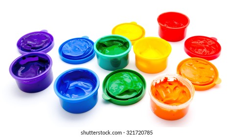 Children Finger Paint Isolated On A White